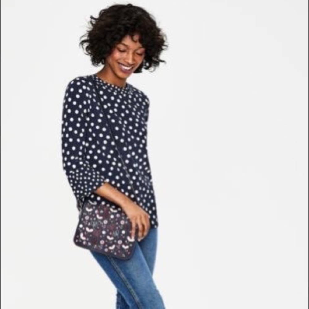 BODEN Althea High Neck Flare Cuff  Blouse | 14